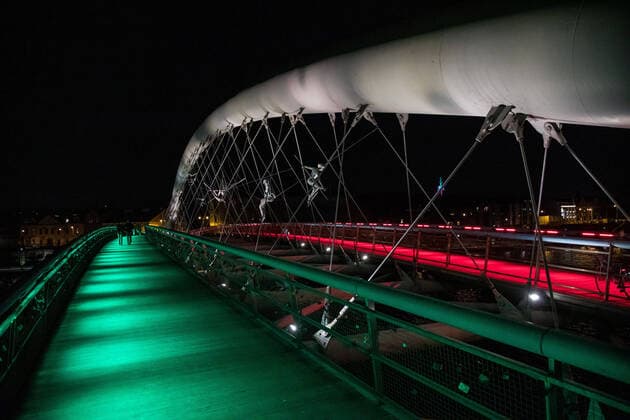 Italian national colours are illuminated on architectural buildings in Krakow Italian national colours are illuminated on architectural buildings on March 26, 2020 in Krakow, Poland to emphasize the solidarity with Italians fighting with the coronavirus pandemic EN_01422038_0023 