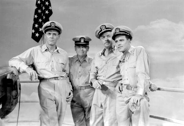OSCARS. Bester Nebendarsteller. PreistrÃ¤ger 1951-1960 MISTER ROBERTS, from left, Henry Fonda, James Cagney, William Powell, Jack Lemmon, in front of studio backdrop, 1955 Courtesy Everett Collection !ACHTUNG AUFNAHMEDATUM GESCHÃ„TZT! PUBLICATIONXNOTxINxCANxCHNxFRAxITAxJPNxNORxPOLxRUSxESPxUKxUSA Copyright: xCourtesyxEverettxCollectionx MBDMIRO EC085
