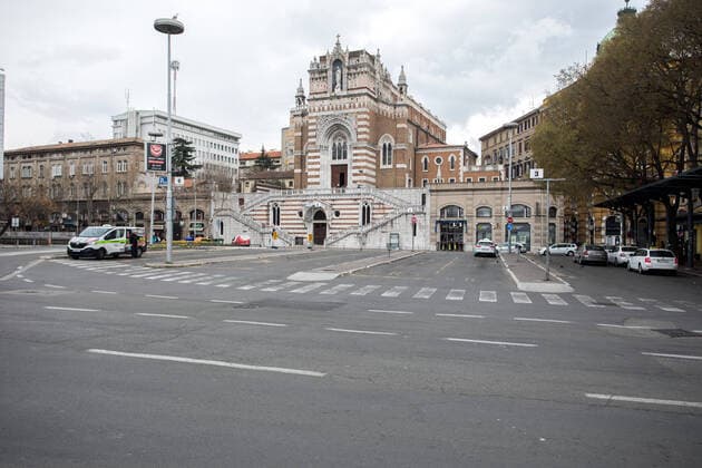 PXL_Empty streets of Rijeka 27.03.2020., Rijeka, Croatia - Empty streets of Rijeka during COVID-19 crisis. NelxPavletic PIXSELL