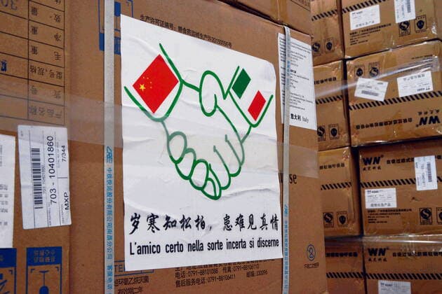 Milan, Fiera di Rho Pero, warehouse of the region given in use for the collection of aid from all over the world, in particular from America and China and Italy (Maurizio Maule Fotogramma, Milan - 2020-03-27) p.s. la foto e utilizzabile nel rispetto del contesto in cui e stata scattata, e senza intento diffamatorio del decoro delle persone rappresentate  Copyright: xMaurizioxMaulex xFOTOGRAMMAx