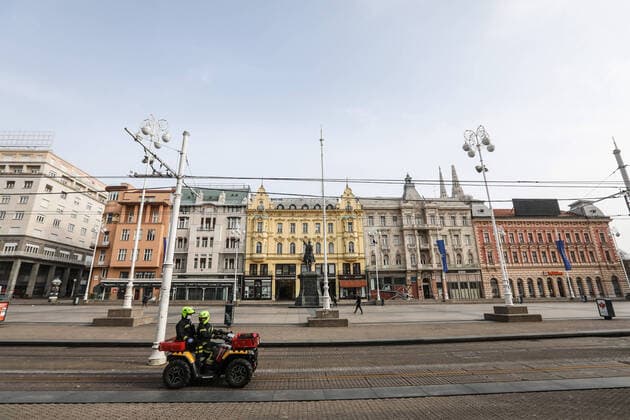 PXL_Empty streets of Zagreb 27.03.2020., Zagreb, Croatia - Empty streets of Zagreb during COVID-19 crisis. RobertxAnic PIXSELL