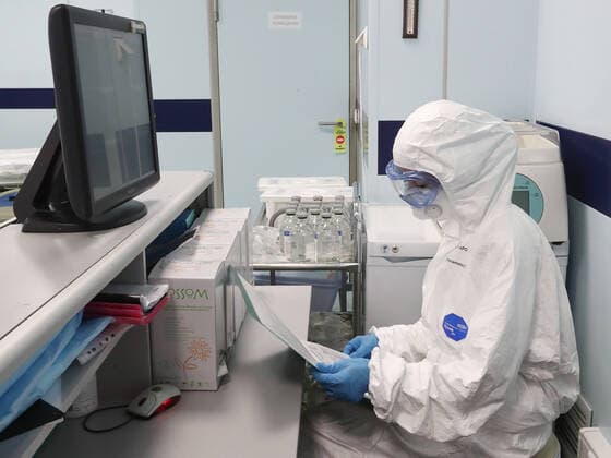 MOSCOW, RUSSIA - MARCH 27, 2020: An intensive care unit at Moscow s Filatov City Clinical Hospital No 15 starting to admit patients suspected of the COVID-19 infection. Stanislav Krasilnikov TASS  TS0D39E1
