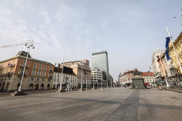 PXL_Empty streets of Zagreb 27.03.2020., Zagreb, Croatia - Empty streets of Zagreb during COVID-19 crisis. RobertxAnic PIXSELL