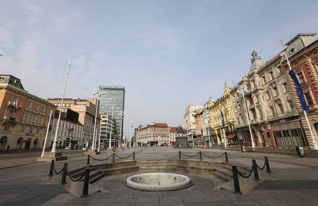 PXL_Empty streets of Zagreb 27.03.2020., Zagreb, Croatia - Empty streets of Zagreb during COVID-19 crisis. RobertxAnic PIXSELL