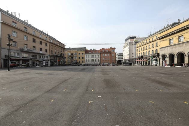 PXL_Empty streets of Zagreb 27.03.2020., Zagreb, Croatia - Empty streets of Zagreb during COVID-19 crisis. RobertxAnic PIXSELL