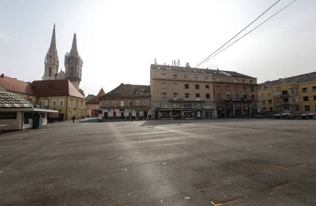 PXL_Empty streets of Zagreb 27.03.2020., Zagreb, Croatia - Empty streets of Zagreb during COVID-19 crisis. RobertxAnic PIXSELL