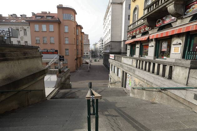 PXL_Empty streets of Zagreb 27.03.2020., Zagreb, Croatia - Empty streets of Zagreb during COVID-19 crisis. RobertxAnic PIXSELL