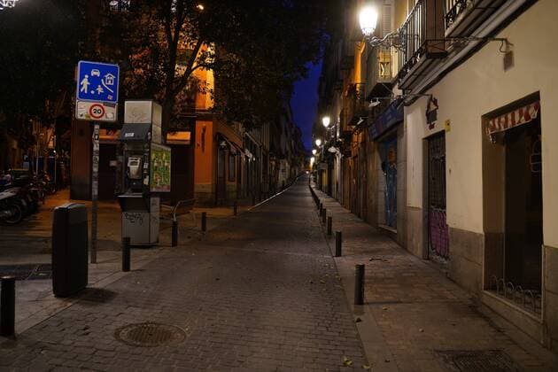 The Streets of Madrid totally empty due to the Coronavirus, Friday, March 27, 2020 Cordon Press
