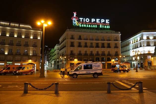 The Streets of Madrid totally empty due to the Coronavirus, Friday, March 27, 2020 Cordon Press