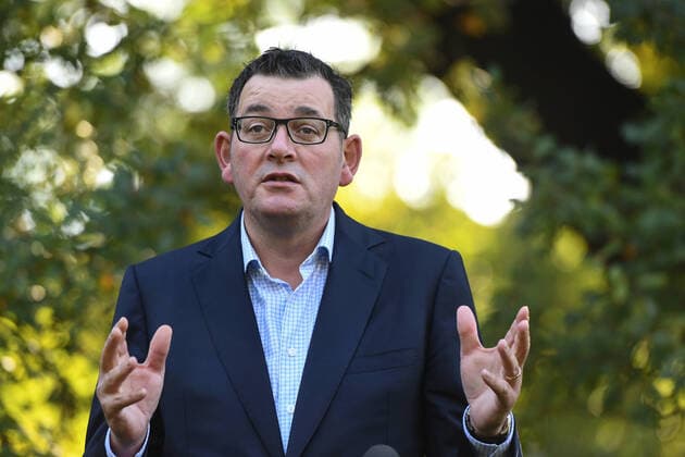 DANIEL ANDREWS CORONAVIRUS PRESSER, Victorian Premier Daniel Andrews speaks to the media during a press conference at Parliament House in Melbourne, Saturday, March 28, 2020. ( NO ARCHIVING, EDITORIAL USE ONLY, NO USE IN BOOKS WITHOUT CONSENT MELBOURNE VIC AUSTRALIA  Copyright: xERIKxANDERSONx 20200328001460531933
