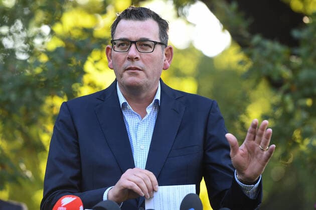 DANIEL ANDREWS CORONAVIRUS PRESSER, Victorian Premier Daniel Andrews speaks to the media during a press conference at Parliament House in Melbourne, Saturday, March 28, 2020. ( NO ARCHIVING, EDITORIAL USE ONLY, NO USE IN BOOKS WITHOUT CONSENT MELBOURNE VIC AUSTRALIA  Copyright: xERIKxANDERSONx 20200328001460532167