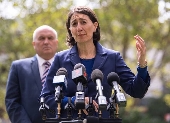 GLADYS BEREJIKLIAN CORONAVIRUS PRESSER, NSW Premier Gladys Berejiklian speaks to the media during a press conference to provide an update on the COVID-19 pandemic in NSW, Sydney, Saturday, March 28, 2020. ( NO ARCHIVING, EDITORIAL USE ONLY, NO USE IN BOOKS WITHOUT CONSENT SYDNEY NSW AUSTRALIA  Copyright: xJAMESxGOURLEYx 20200328001460541812