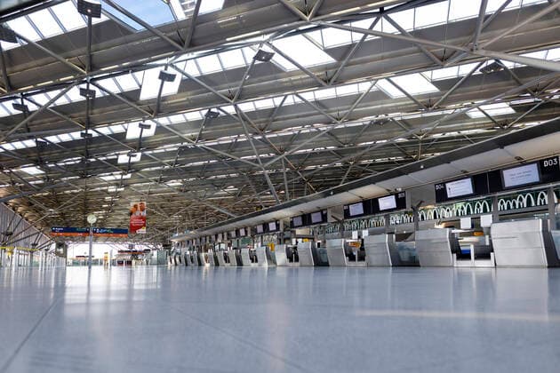 Flughafen Köln Bonn, wo es in Zeiten des Coronavirus zu Flugstornierungen kommt. Köln, 28.03.2020