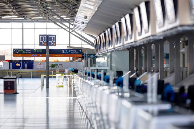 Flughafen Köln Bonn, wo es in Zeiten des Coronavirus zu Flugstornierungen kommt. Köln, 28.03.2020