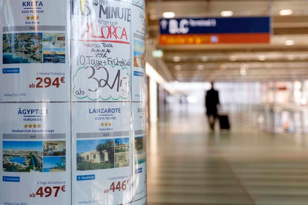 Flughafen Köln Bonn, wo es in Zeiten des Coronavirus zu Flugstornierungen kommt. Köln, 28.03.2020