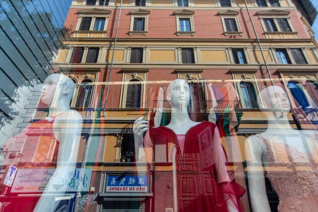 Milan, Coronavirus Covid emergency 19, via Paolo Sarpi the main artery of the Milanese Chinatown remains desolately empty and the shops closed (Massimo Alberico Fotogramma, Milan - 2020-03-28) p.s. la foto e utilizzabile nel rispetto del contesto in cui e stata scattata, e senza intento diffamatorio del decoro delle persone rappresentate  Copyright: xMassimoxAlbericox xFOTOGRAMMAx