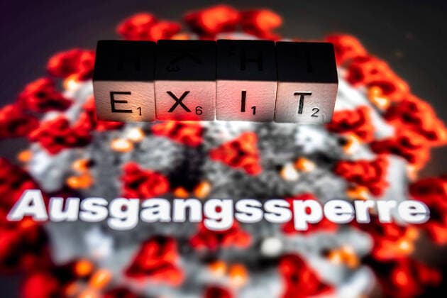Hamburg, 28. März 2020 - Illustration zum Thema Exit-Strategien für Maßnahmen gegen das Coronavirus