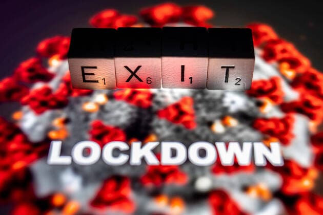 Hamburg, 28. März 2020 - Illustration zum Thema Exit-Strategien für Maßnahmen gegen das Coronavirus