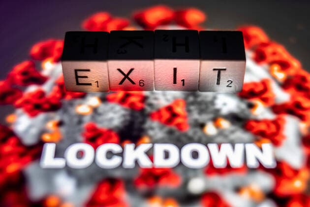 Hamburg, 28. März 2020 - Illustration zum Thema Exit-Strategien für Maßnahmen gegen das Coronavirus