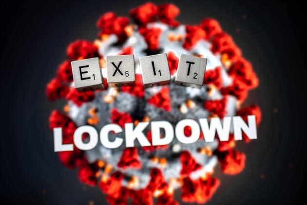 Hamburg, 28. März 2020 - Illustration zum Thema Exit-Strategien für Maßnahmen gegen das Coronavirus