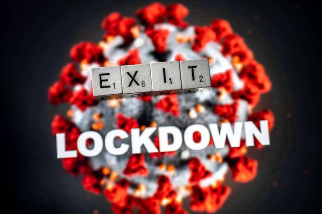 Hamburg, 28. März 2020 - Illustration zum Thema Exit-Strategien für Maßnahmen gegen das Coronavirus