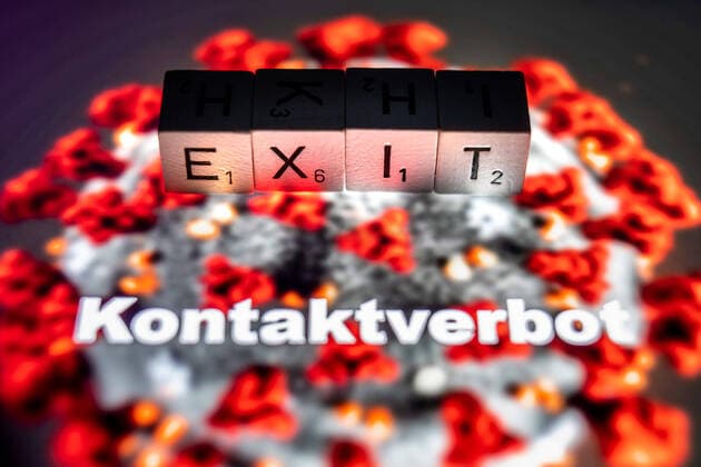 Hamburg, 28. März 2020 - Illustration zum Thema Exit-Strategien für Maßnahmen gegen das Coronavirus