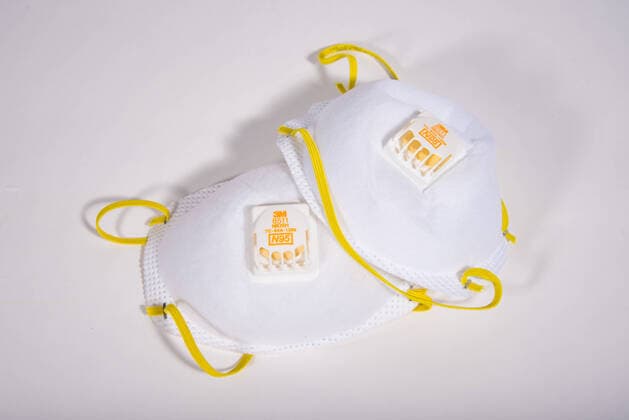 March 27, 2020, Whitestown, IN, USA: Whitestown, IN - MARCH 27: A pair of 3M brand N95 respirator masks used to help fight the spread of the COVID-19 Coronavirus pandemic on March 27, 2020 in Whitestown, IN ( Icon Sportswire) Whitestown USA - ZUMAi88_ 20200327_zaf_i88_145 Copyright: xJamesxBlackx