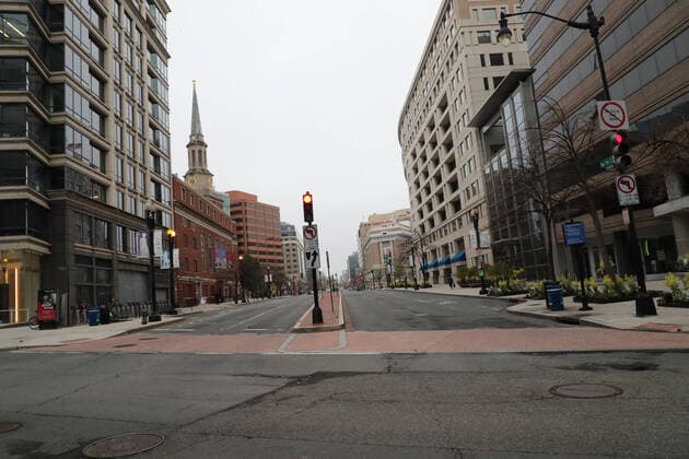 WASHINGTON, DC - MARCH 28: Empty Streets In Downton Washington DC empty Due To Coronavirus in Washington, DC on March 28, 2020. Copyright: xmpi34x