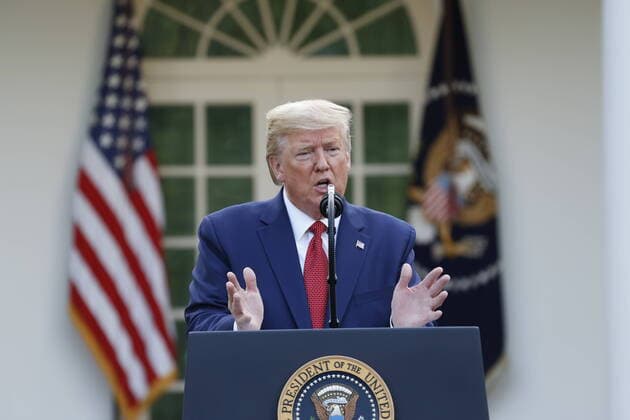 News Bilder des Tages March 29, 2020, Washington, District of Columbia, USA: United States President Donald J. Trump answers Reporter s questions during his daily Coronavirus press conference in the Rose Garden of the White House in Washington, DC on Sunday, March 29, 2020 Washington USA - ZUMAs152 20200329_zaa_s152_025 Copyright: xStefanixReynoldsx