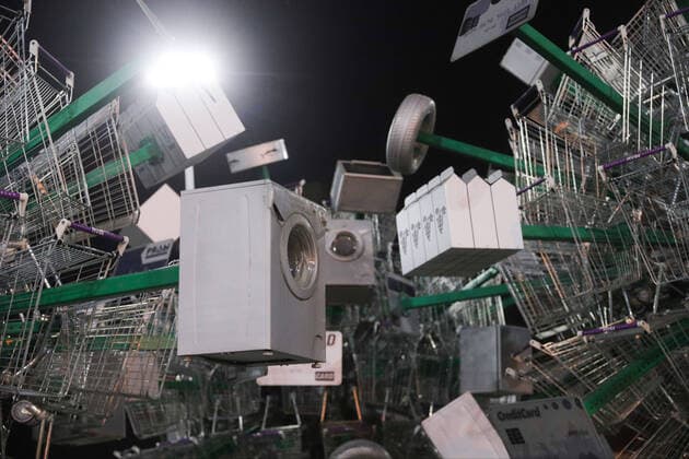 March 29, 2020, Saint Petersburg, Russia: A view of an art installation called Virus of shopping at a parking of hypermarket..Art installation Virus of Shopping was installed to mark the official opening of hypermarket. At least 1534 cases of coronavirus and 9 death have been confirmed in Russia. Saint Petersburg Russia - ZUMAs197 20200329_zaa_s197_129 Copyright: xSergeixMikhailichenkox