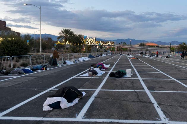 Las Vegas NV - March 29: Homeless men test positive for Covid-19 causing closure of Catholic Charities men s shelter. Temporary homeless shelter now open at Cashman Center in Las Vegas, Nevada on March 29, 2020. Copyright: xDamairsxCarterx