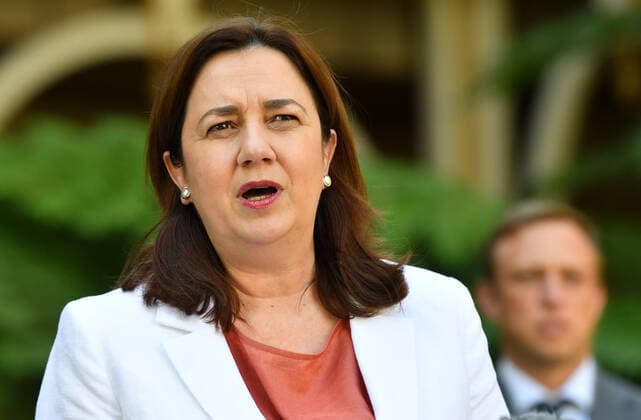 ANNASTACIA PALASZCZUK COVID-19 PRESSER, Queensland Premier Annastacia Palaszczuk is seen during a press conference at Queensland Parliament House in Brisbane, Monday, March 30, 2020. Premier Palaszczuk announced that Queensland had 33 more cases of coronavirus (COVID-19), taking the state s overall number to 689 cases. ( NO ARCHIVING, EDITORIAL USE ONLY, NO USE IN BOOKS WITHOUT CONSENT BRISBANE QLD AUSTRALIA  Copyright: xDARRENxENGLANDx 20200330001460807542