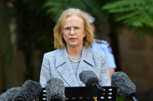 ANNASTACIA PALASZCZUK COVID-19 PRESSER, Queensland s chief health officer Dr Jeannette Young is seen during a press conference at Queensland Parliament House in Brisbane, Monday, March 30, 2020. Premier Palaszczuk announced that Queensland had 33 more cases of coronavirus (COVID-19), taking the state s overall number to 689 cases. ( NO ARCHIVING, EDITORIAL USE ONLY, NO USE IN BOOKS WITHOUT CONSENT BRISBANE QLD AUSTRALIA  Copyright: xDARRENxENGLANDx 20200330001460808162