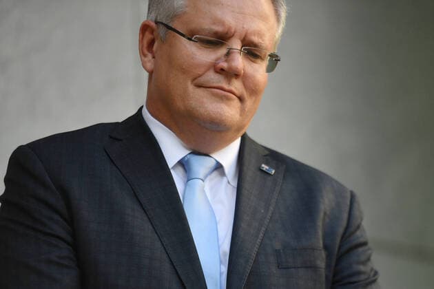 SCOTT MORRISON PRESSER, Prime Minister Scott Morrison announces the government s $130b wage subsidy package at a press conference at Parliament House in Canberra, Monday, March 30, 2020. ( NO ARCHIVING, EDITORIAL USE ONLY, NO USE IN BOOKS WITHOUT CONSENT Canberra ACT AUSTRALIA  Copyright: xMICKxTSIKASx 20200330001460809796