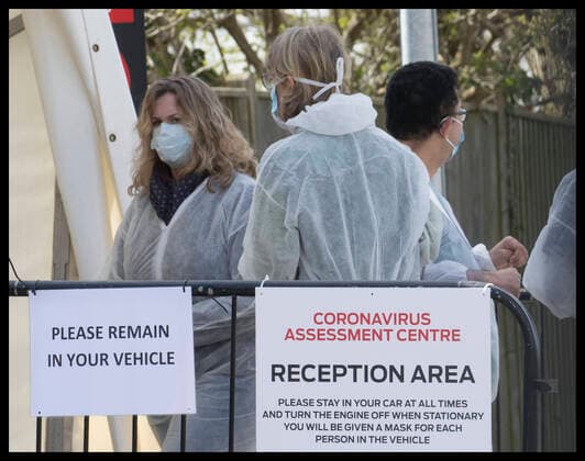 . 30 03 2020. Tonbridge,United Kingdom. NHS staff preparing for the first patients at a drive through Coronavirus testing centre in Tonbridge, United Kingdom, at the start of the second week of the Coronavirus lockdown.  xStephenxLockx xi-Imagesx IIM-20966-0011