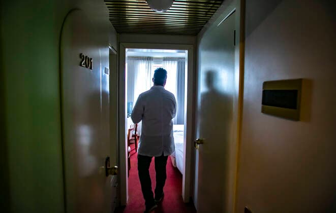 Bergamo Coronavirus - Covid patients arrive from the hospitals at the Hotel Cristal Palace: in the photo the rooms where they will be housed (Foto & xa9;Sergio Agazzi Fotogramma, Bergamo - 2020-03-30) p.s. la foto e utilizzabile nel rispetto del contesto in cui e stata scattata, e senza intento diffamatorio del decoro delle persone rappresentate  Copyright: xFotox& xa9;SergioxAgazzix xFOTOGRAMMAx