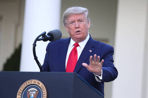 US President Donald J. Trump speaks during the Coronavirus Task Force press briefing on the coronavirus and COVID-19 pandemic, in the Rose Garden at the White House, in Washington, DC, USA, 30 March 2020. Copyright: xMichaelxReynoldsx
