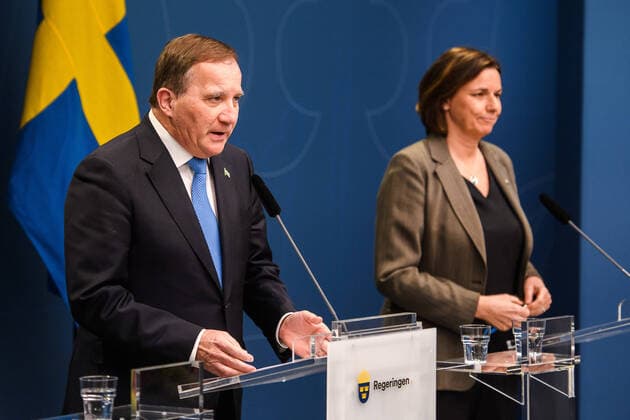 200331 Stefan Löfven, Prime Minister of Sweden, at a press conference with the government of Sweden regarding the coronavirus, covid-19, on March 31, 2020 in Stockholm. Copyright: MAXIMxTHORE 47107260st