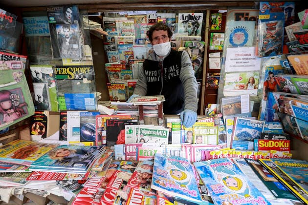 Naples 30-03-2020 Coronavirus emergency (COVID-19) in the photo Lucio edicolante (Newfotosud Alessandro Garofalo) (napolipress Fotogramma, Naples - 2020-03-31) p.s. la foto e utilizzabile nel rispetto del contesto in cui e stata scattata, e senza intento diffamatorio del decoro delle persone rappresentate  Copyright: xnapolipressx xFOTOGRAMMAx