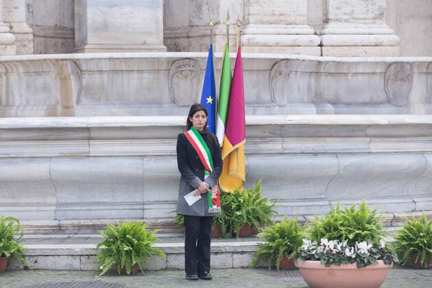 Mayor of Rome, Virginia Raggi (Photo by Matteo Nardone Pacific Press) Rome: Virginia Raggi remembers victims of Covid-19