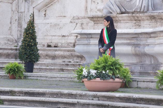 Mayor of Rome, Virginia Raggi (Photo by Matteo Nardone Pacific Press) Rome: Virginia Raggi remembers victims of Covid-19