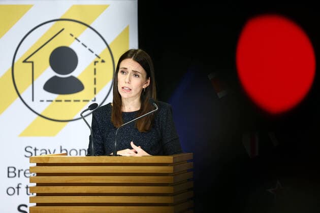(200331) -- WELLINGTON, March 31, 2020 (Xinhua) -- New Zealand s Prime Minister Jacinda Ardern speaks during a press conference in Wellington, New Zealand, on March 31, 2020. More COVID-19 tests would be conducted in New Zealand, with the criteria for receiving a test being expanded, Prime Minister Jacinda Ardern said on Tuesday. (Hagen Hopkins Getty Pool via Xinhua) NEW ZEALAND-WELLINGTON-PM-COVID-19 