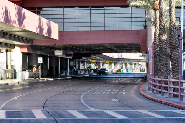 Las Vegas NV - March 31: McCarran International Airport empty after 2 workers test positive for Covid-19 in Las Vegas, Nevada on March 31, 2020. Copyright: xDamairsxCarterx