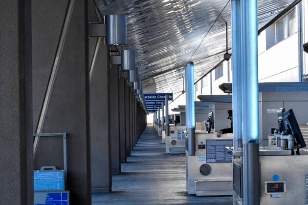 Las Vegas NV - March 31: McCarran International Airport empty after 2 workers test positive for Covid-19 in Las Vegas, Nevada on March 31, 2020. Copyright: xDamairsxCarterx