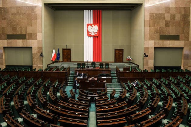9th Special Sitting of Polish Sejm during the coronavirus outbreak 9th Special Sitting of Polish Sejm during the coronavirus outbreak on March 31, 2020 in Warsaw, Poland. EN_01422587_0021 