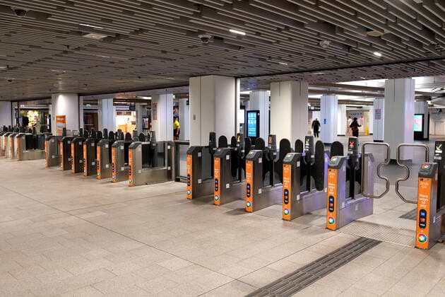 AUSTRALIA CORONAVIRUS COVID-19, The entrance to Wynyard station is seen in Sydney, Wednesday, April 1, 2020. ( NO ARCHIVING, EDITORIAL USE ONLY, NO USE IN BOOKS WITHOUT CONSENT SYDNEY NSW AUSTRALIA  Copyright: xDANxHIMBRECHTSx 20200401001461163360