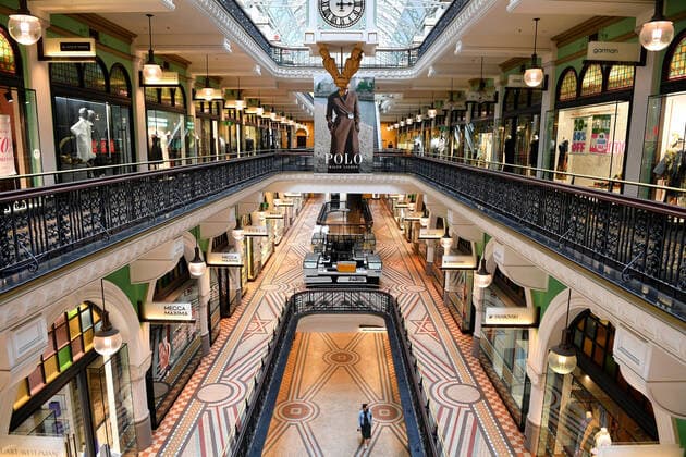 AUSTRALIA CORONAVIRUS COVID-19, The Queen Victoria Building is seen in Sydney, Wednesday, April 1, 2020. Most of the shops in the usually busy cbd shopping centre are closed due to the coronavirus pandemic. ( NO ARCHIVING, EDITORIAL USE ONLY, NO USE IN BOOKS WITHOUT CONSENT SYDNEY NSW AUSTRALIA  Copyright: xDANxHIMBRECHTSx 20200401001461163420