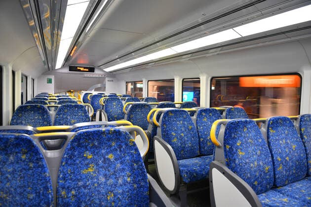 AUSTRALIA CORONAVIRUS COVID-19, An empty train carriage is seen in Sydney, Wednesday, April 1, 2020. ( NO ARCHIVING, EDITORIAL USE ONLY, NO USE IN BOOKS WITHOUT CONSENT SYDNEY NSW AUSTRALIA  Copyright: xDANxHIMBRECHTSx 20200401001461163513