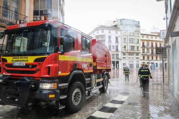 March 31, 2020 Malaga The Military Emergency Unit has begun disinfecting tasks in the historic center of the capital of Malaga due to the state of Alarm by the coronavirus Cordon Press  FOTOSxLORENZOxCARNERO CORDONPRESS