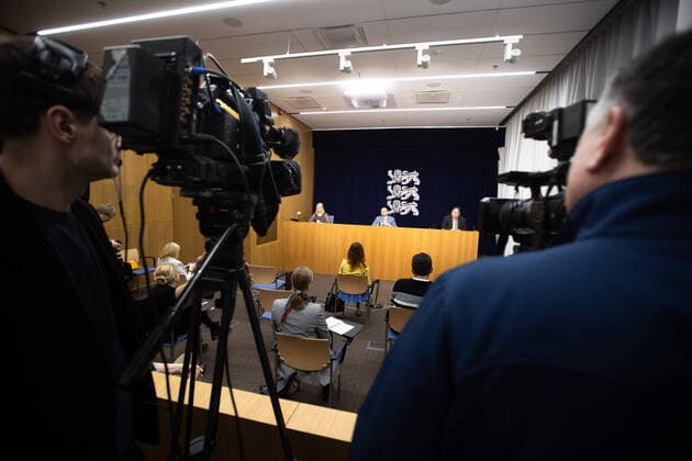 Tallinn 31.03.2020 Kooroonaviirus. Covid-19. Covid19. Eriolukorra asutusteülene pressikohtumine. Emergency situation press conference, corona virus. Ministry of Social Affairs Foto Tairo Lutter POSTIMEES TALLINN Harjumaa Estonia  Copyright: xTAIROxLUTTERx
